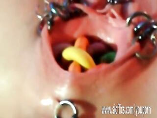 Highly extraordinary pierced vaginal insertions