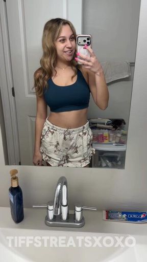 POV peeing in the sink