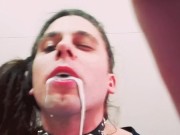 Sissy crossdreser tastes milk