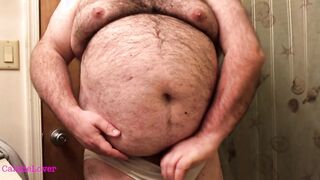 Fat Bear Strokes Clitty and Plays with Belly and Breasts7777