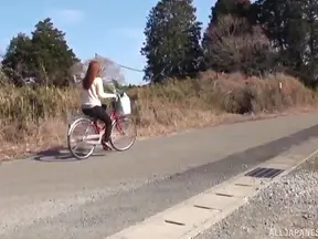 Cute Cardigan-Wearing Biker Greets Cock in Her Tight Japanese Pussy