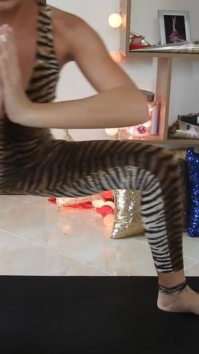 Splits Training Leopard Print Tease Day 3