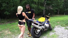 Nadia White jump off the bike and Sucks Don Whoe '_s thick cock SuperHotFilms