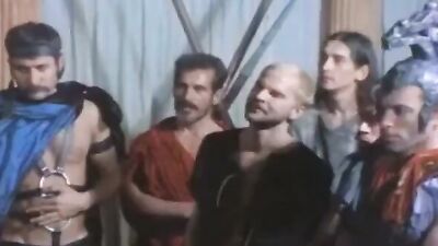 Eric Ryan dominates in wild vintage bareback gangbang with a kinky twist