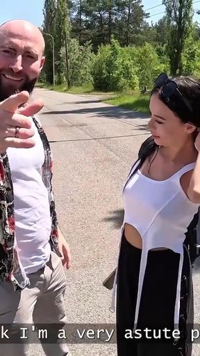 HUNT4K. Hottie with natural tits cheated in public   Clip 1