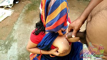 Bhabhi in Blue Saree Pissing BackYard Suck  Devar Dick Cum On Juicy Tits