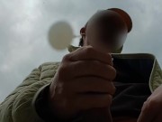 [Pov] Cumshot on eyes. Powerful orgasm with body shaking and convulsions in the open air