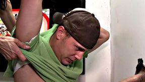 Straight gloryhole visitor fooled by hunk