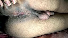 Close-up Deep BIG Butt Plug Masturbation Indian Brown  Tight Pink Asshole