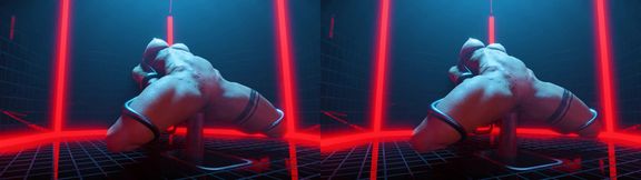 Lara Croft's Belly Bulging Anal Destruction by Cock Machine