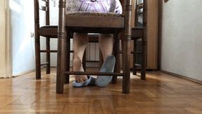 WORKING FROM HOME FOOT SPYING IN SLIPPERS NICKY - MP4 Mobile Version