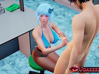 Animation Featuring Hawt Sinwe Hentai Gal in Nylon - Experience Tugjob Giant Dong Titfuck With Ejaculation