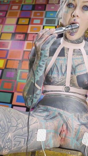 Solo Latex Harness Electro Play - BDSM Kink Session