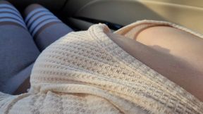 Big Sensitive Boobs Of My Stepsister Teasing In The Car Without Bra