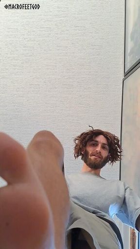 Crazy giant master destroys a tiny under his barefeet!