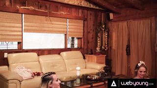 Naughty Lacy Lennon And Lily Larimar Fuck Their Besties In A Cabin In The Woods During Spring Break