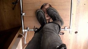 Floor-face humiliation by leather Doc Martens boots (part 3 of 4), flo277x 1080p