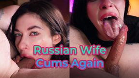 Russian Wife's Deepthroat Throatpie Return