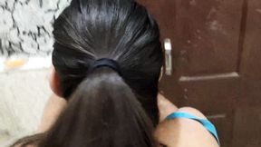 Indian Bhabhi working in Kitchen and fucking Brother-in-law