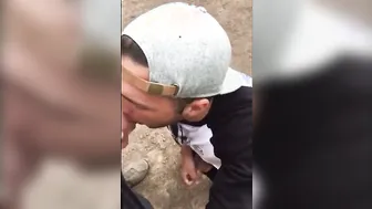 Amateur Outdoor Blowjob with Big Cock in the Woods