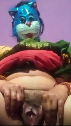 Thrilling moment from &quot;Desi village aunty rubbing her hairy pussy to masturbate&quot;