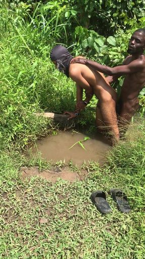 Village boys having sex inside a swamping river