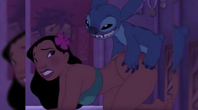 Nani Lilo and Stitch Hentai De Quatro Olhando para Trás Anal Lovemaking with Adult Stitch Nani Pelekai Looking Back Anal Fantasy De Quatro Empinando