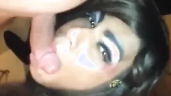 Latina crossdresser gives a hot amateur blowjob