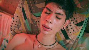 skinny twink magic c solo spit masturbation precum and cum play