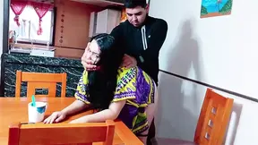 Horny Indian stepmom punishes hubby for cold coffee in the kitchen