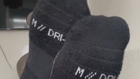 Worship my socked feet before my doctors appointment in my new long nike socks