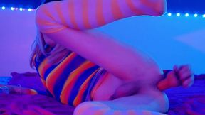 neon transgirl hard anal pounding