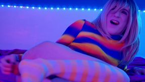 neon transgirl hard anal pounding