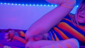 neon transgirl hard anal pounding