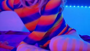 neon transgirl hard anal pounding