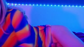 neon transgirl hard anal pounding