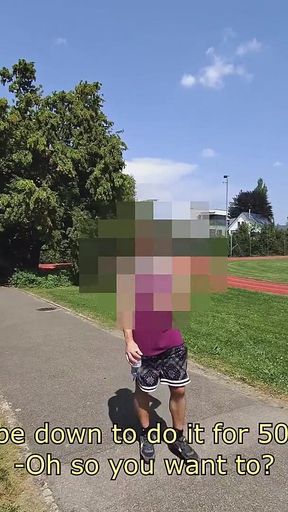 Random Straight Hairy Muscle Runner Convinced to Get His First Male Blowjob