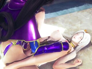 [GENSHIN IMPACT] Futanari Mona dominates Ningguang (CG PORN 60 FPS)