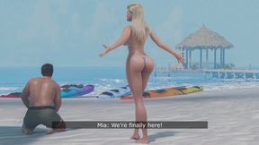 Mia 2 - Cheating at the beach resort with BBC while boyfriend around corner