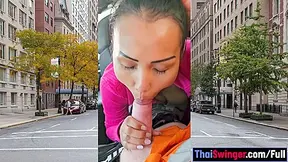 Public Pov Blowjob In A Car By Horny And Busty Asian Milf Slut