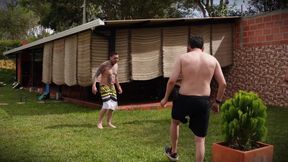 Hot wife fucks my 5 friends and swallows their cum a week before my wedding - 5 cocks 1 girls