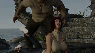 Busty 3D Hottie gets roughly fucked by Pig Monster in Sex with Monsters 3DX!