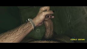 playing with my big uncut cock in the shower until i cum really close to the cam i d love you to lick it clean after ?