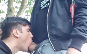 Gay Boys Having Risky Fun Outdoors - Wank Suck and Cum in Mouth