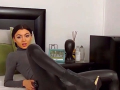 Teen goth brunette bara jerks and sucks cock