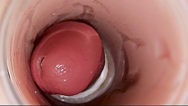 Camera inside deep pussy captures huge ejaculation of sperm