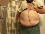 Pre-shower display of my manly goods