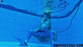 HD NEW SCENE Fuck underwater fantasy Ashlee Rose fins mermaid scuba cumshot 801