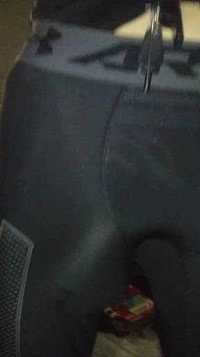 Black under armor tights with bulge