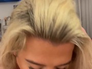 FULL VIDEO ON MY OnlyFans - Teen sucks on daddy’s rock hard cock - LOUD / SLOPPY BLOWJOB 🤤